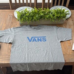 Vans Heather Gray Tee with Blue Logo